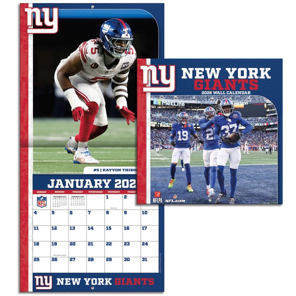 NFL New York Giants 2026 Mini Wall Calendar Fourth Alternate Image