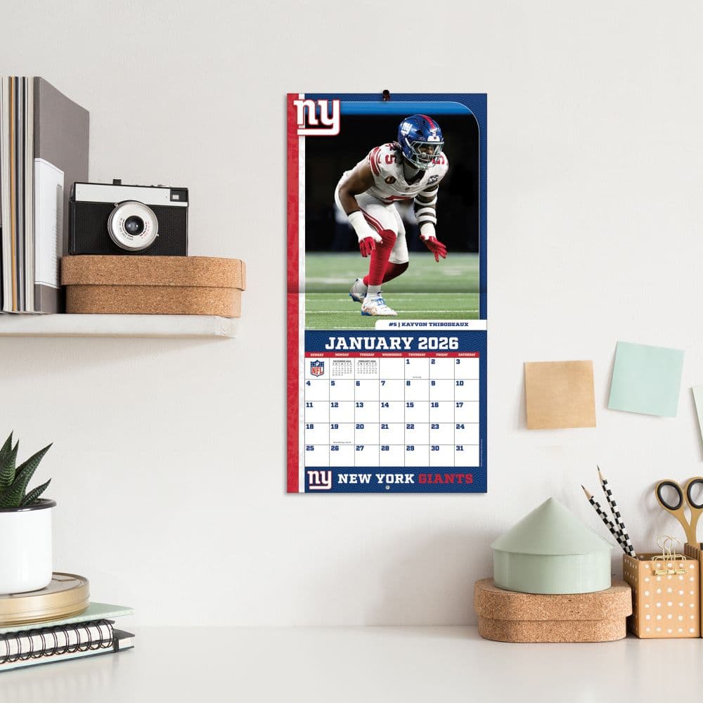 NFL New York Giants 2026 Mini Wall Calendar Fifth Alternate Image