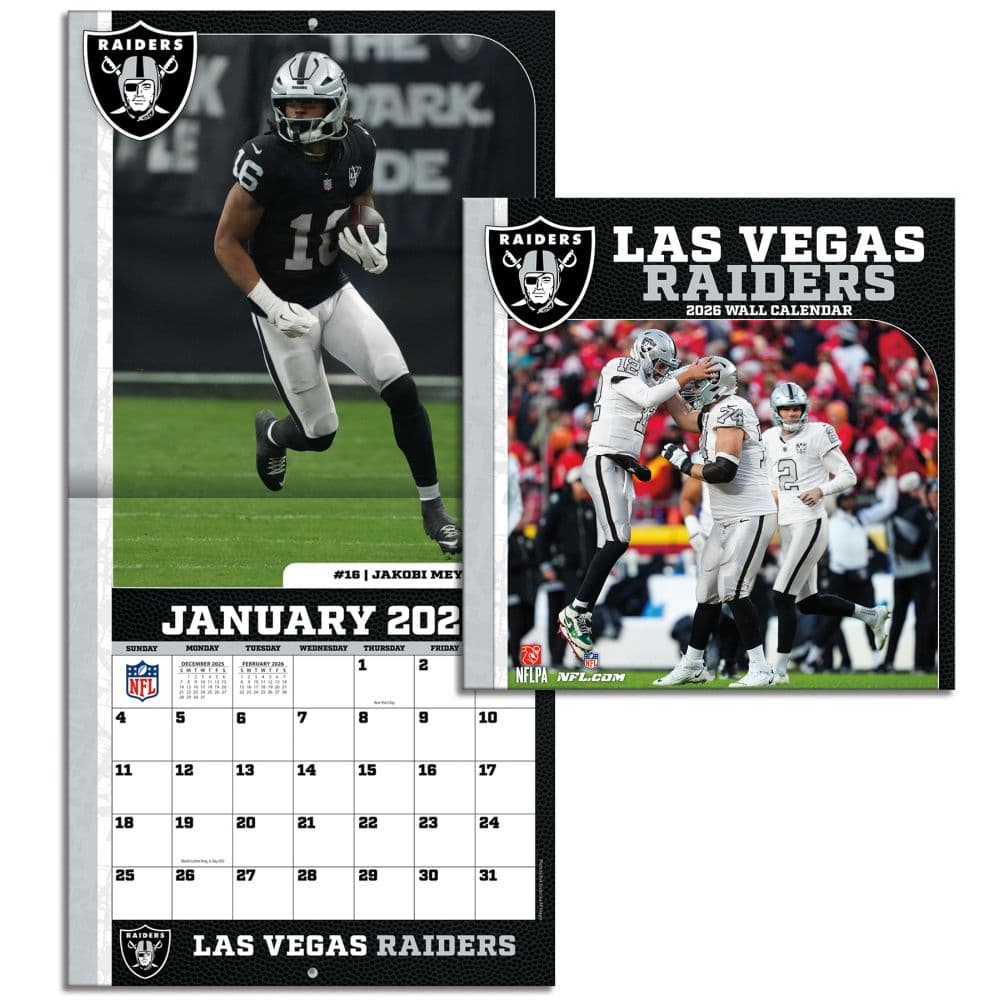 NFL Las Vegas Raiders 2026 Mini Wall Calendar Fourth Alternate Image