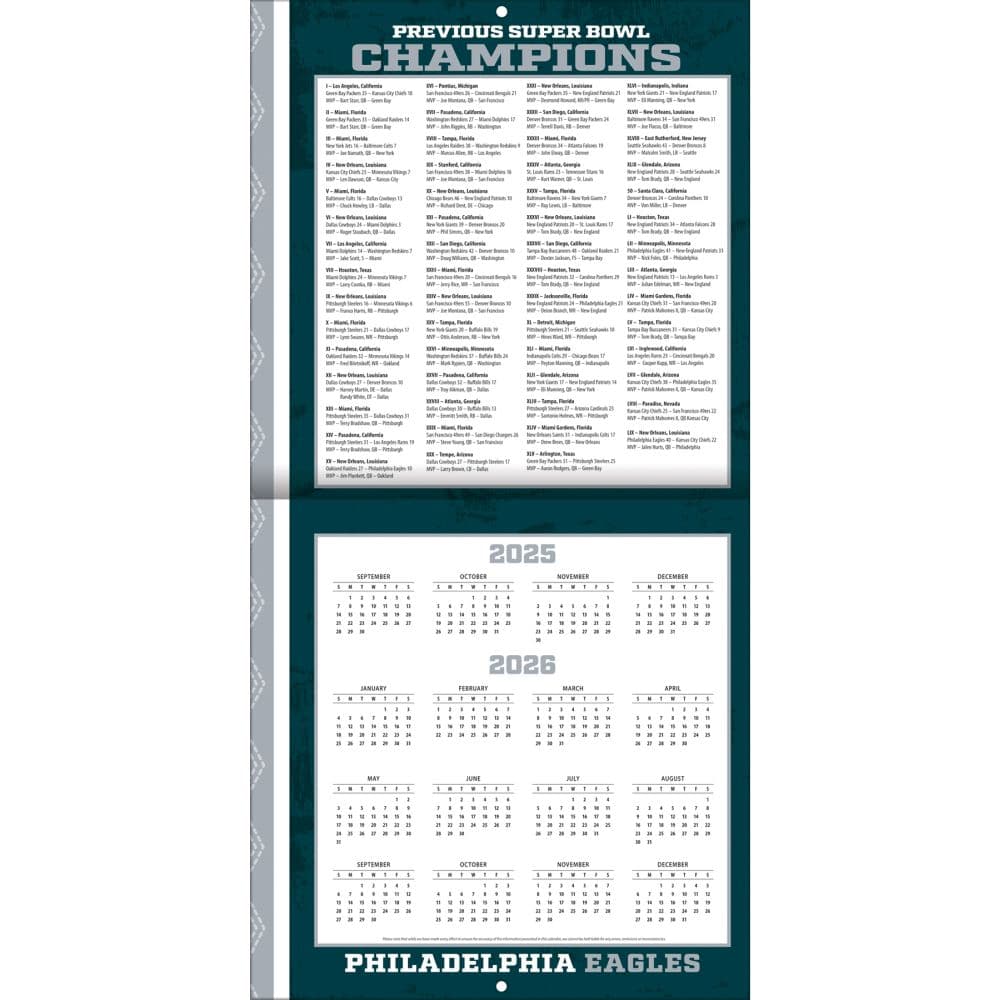NFL Philadelphia Eagles 2026 Mini Wall Calendar Second Alternate Image