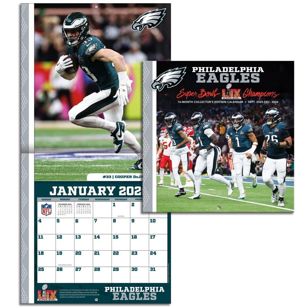 NFL Philadelphia Eagles 2026 Mini Wall Calendar Fourth Alternate Image