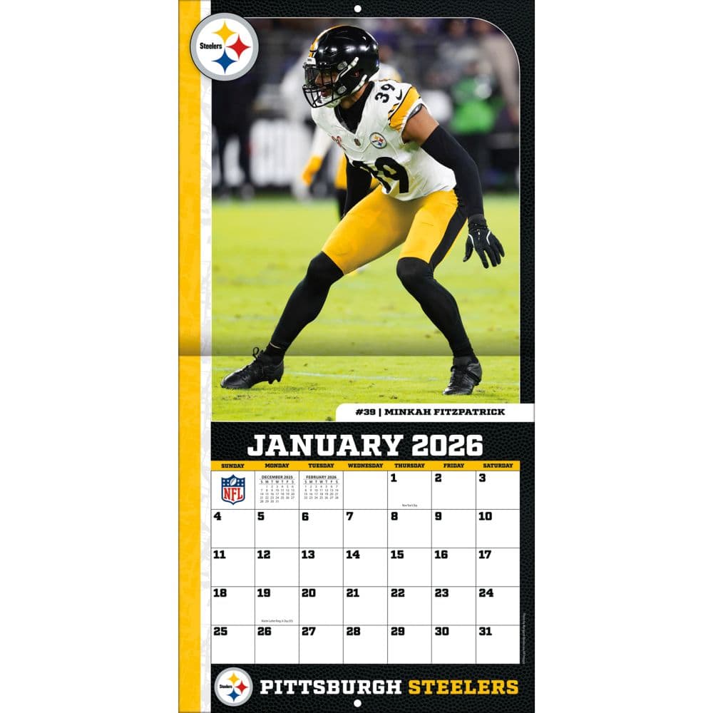 NFL Pittsburgh Steelers 2026 Mini Wall Calendar Third Alternate Image
