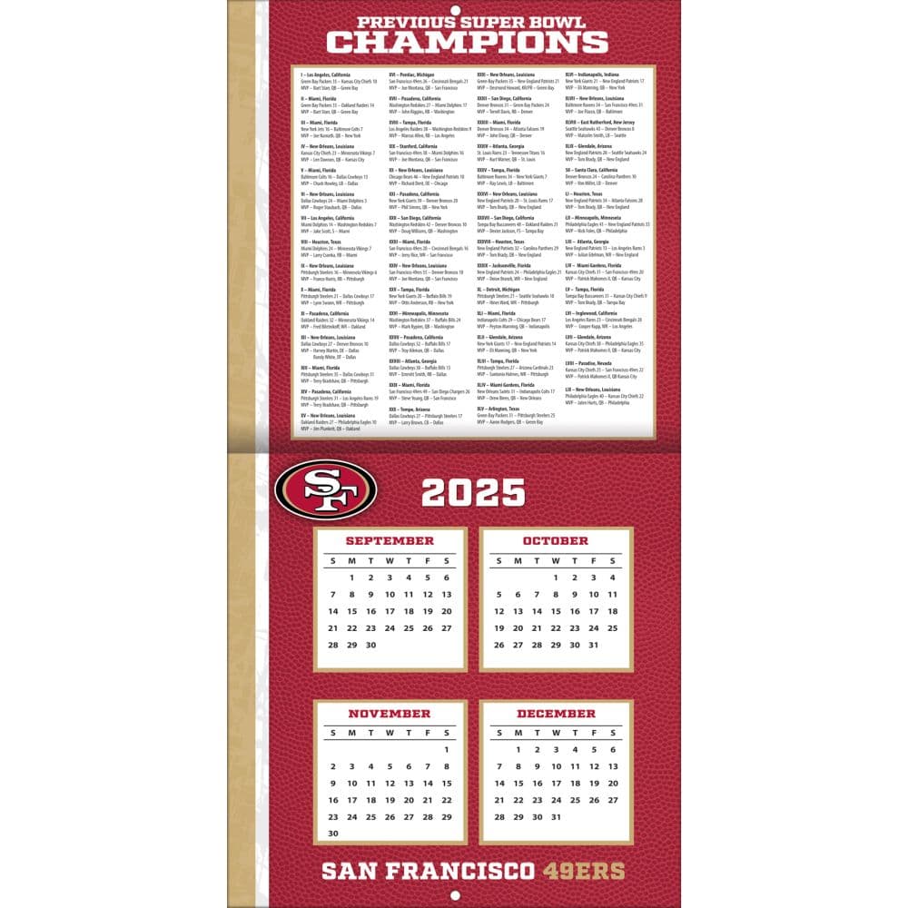 NFL San Francisco 49ers 2026 Mini Wall Calendar Second Alternate Image