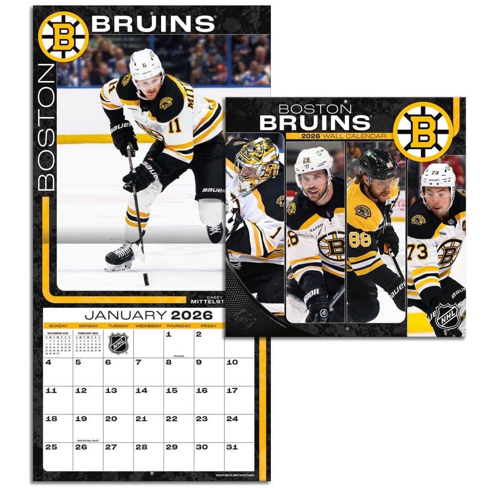 NHL Boston Bruins 2026 Mini Wall Calendar Fourth Alternate Image