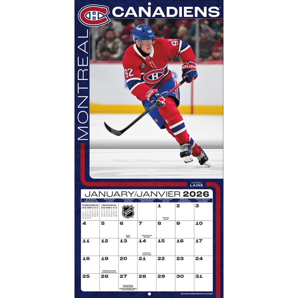 NHL Montreal Canadiens 2026 Mini Wall Calendar Second Alternate Image