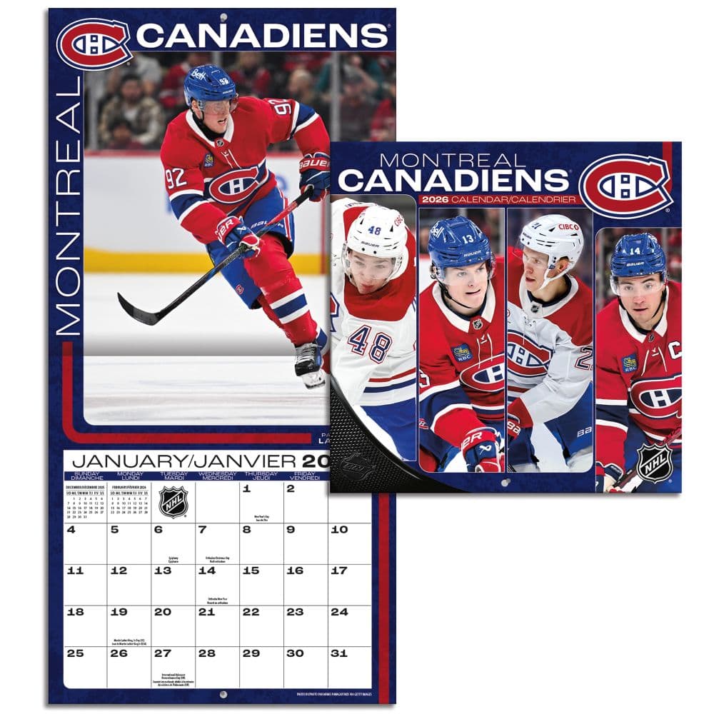 NHL Montreal Canadiens 2026 Mini Wall Calendar Fourth Alternate Image