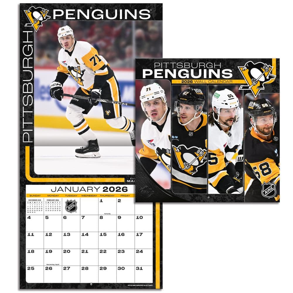 NHL Pittsburgh Penguins 2026 Mini Wall Calendar Fourth Alternate Image