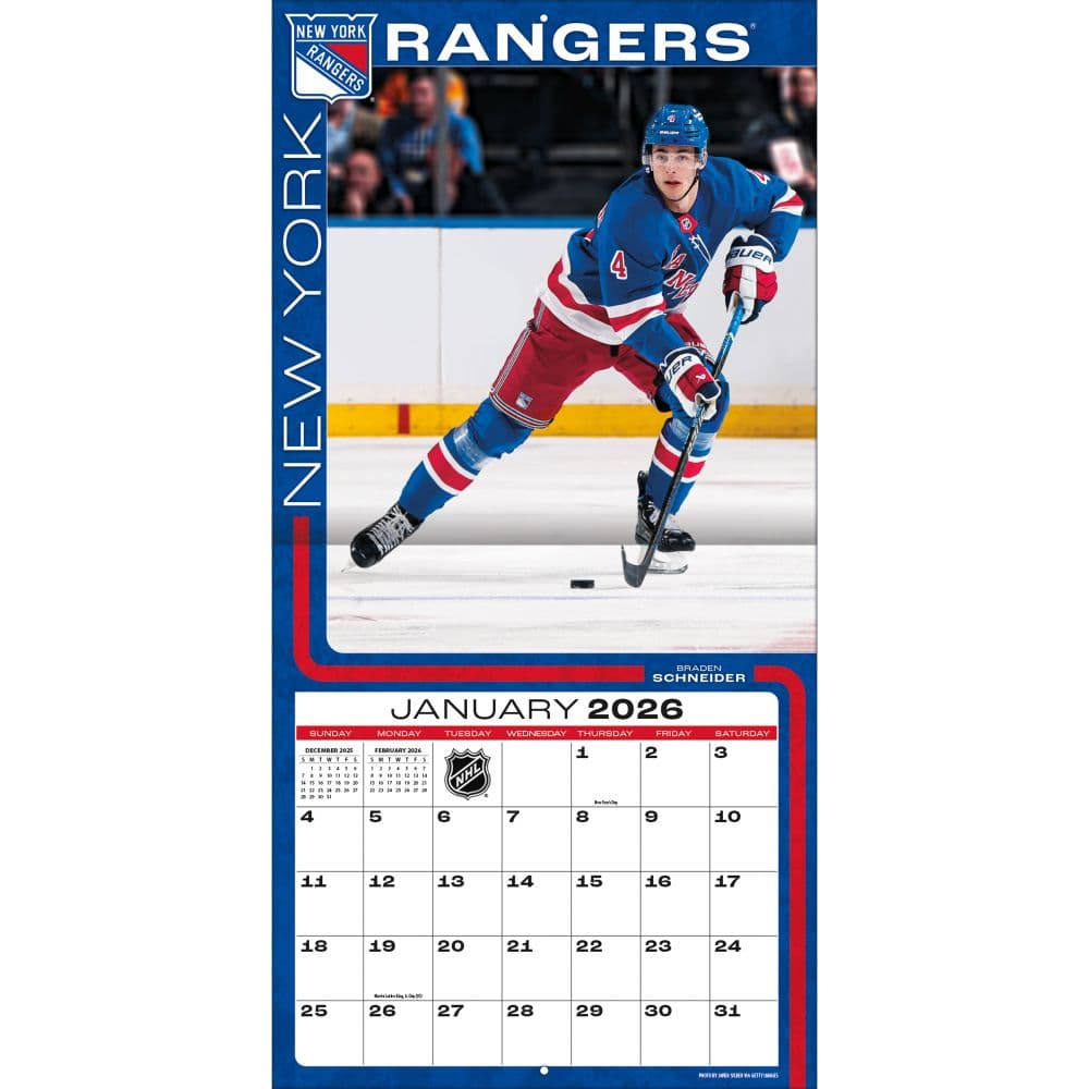NHL New York Rangers 2026 Mini Wall Calendar Second Alternate Image