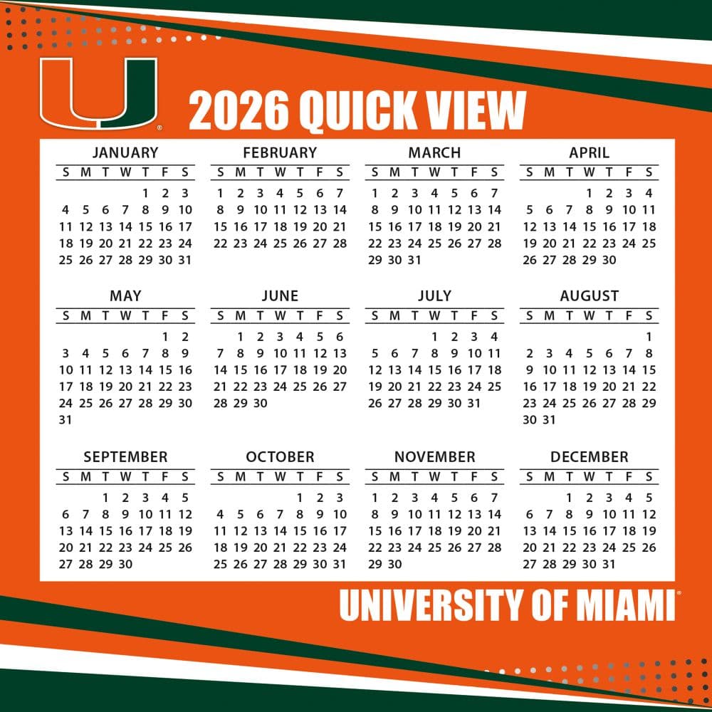 Miami Hurricanes 2026 Desk Calendar - Calendars.com