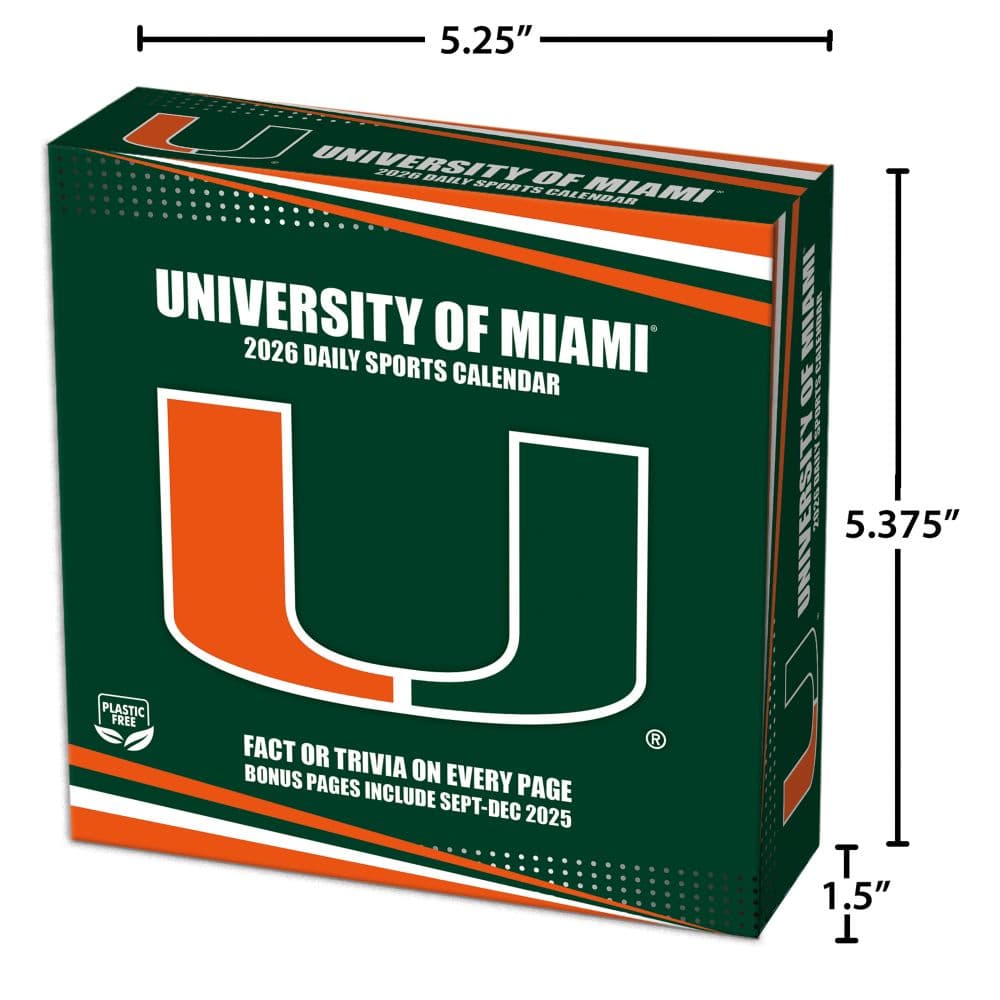 Miami Hurricanes 2026 Desk Calendar - Calendars.com