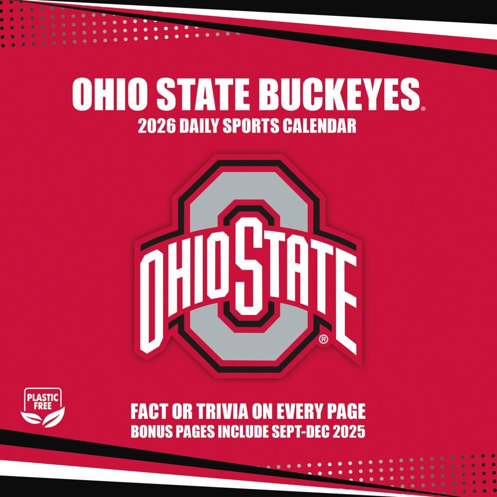 NCAA Ohio State Buckeyes 2026 Desk Calendar, 5.38'' X 5.38'', Daily Calendar with Adhesive Binding