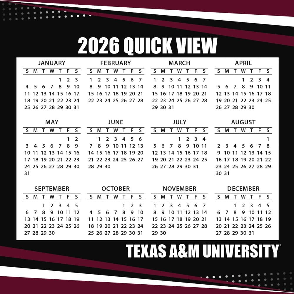 Texas Aggies 2026 Desk Calendar