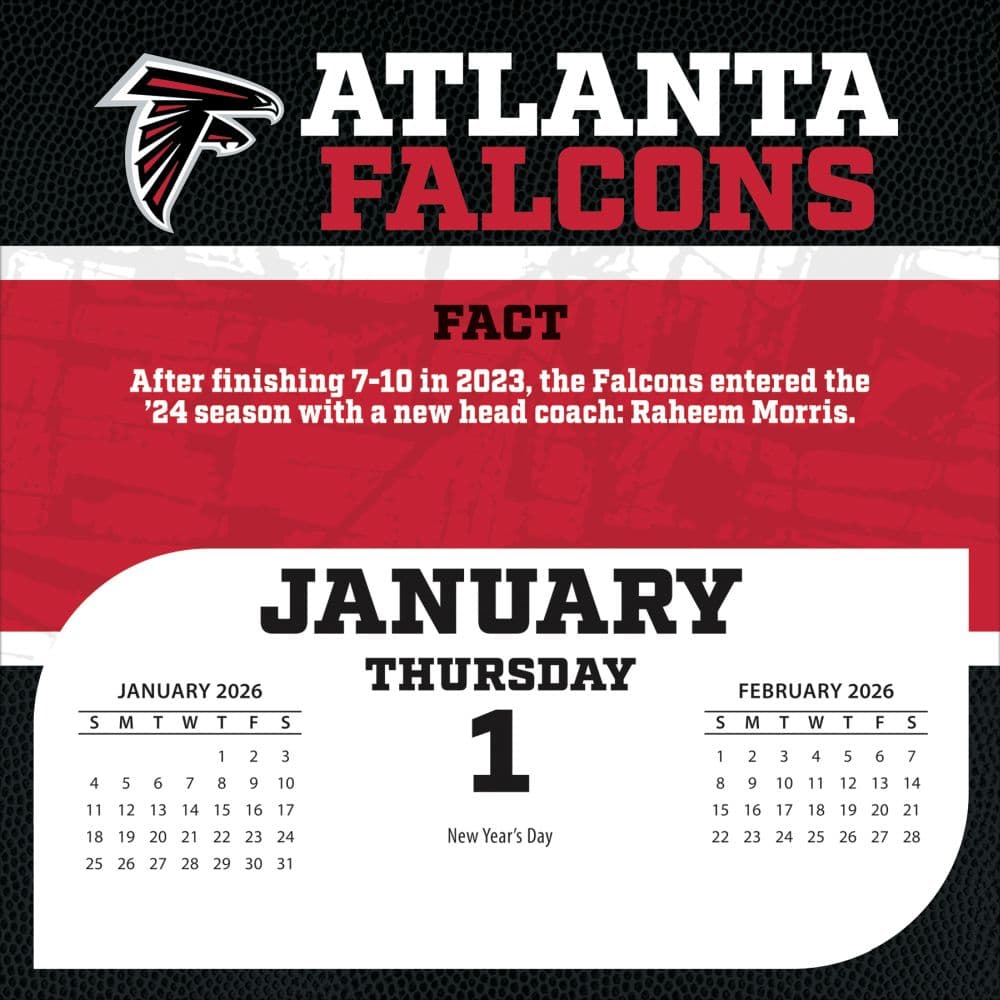 NFL Atlanta Falcons 2026 Desk Calendar Second Alternate Image