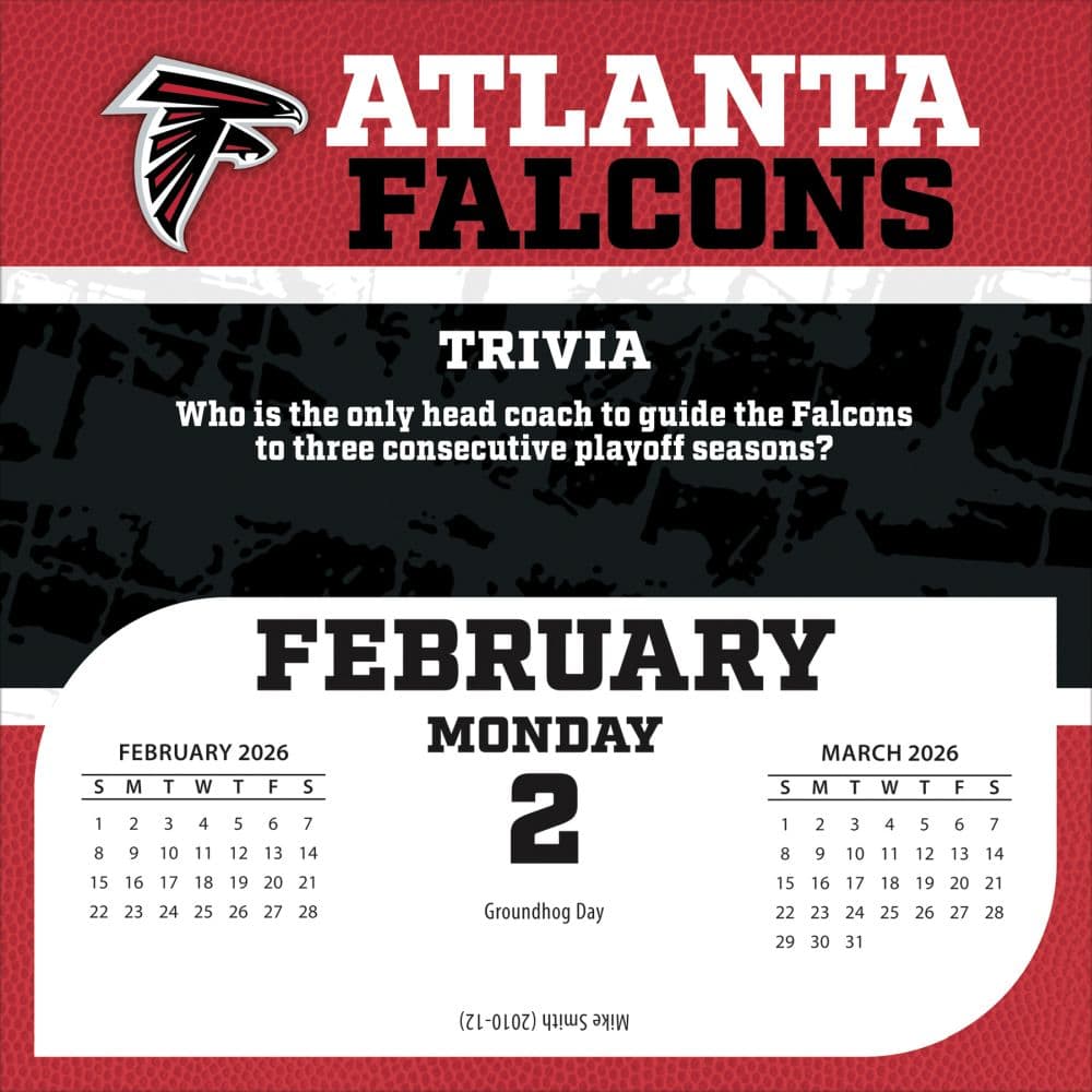 NFL Atlanta Falcons 2026 Desk Calendar Third Alternate Image