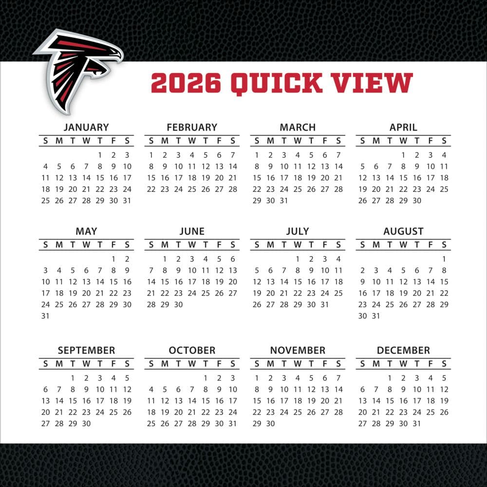 NFL Atlanta Falcons 2026 Desk Calendar Fourth Alternate Image