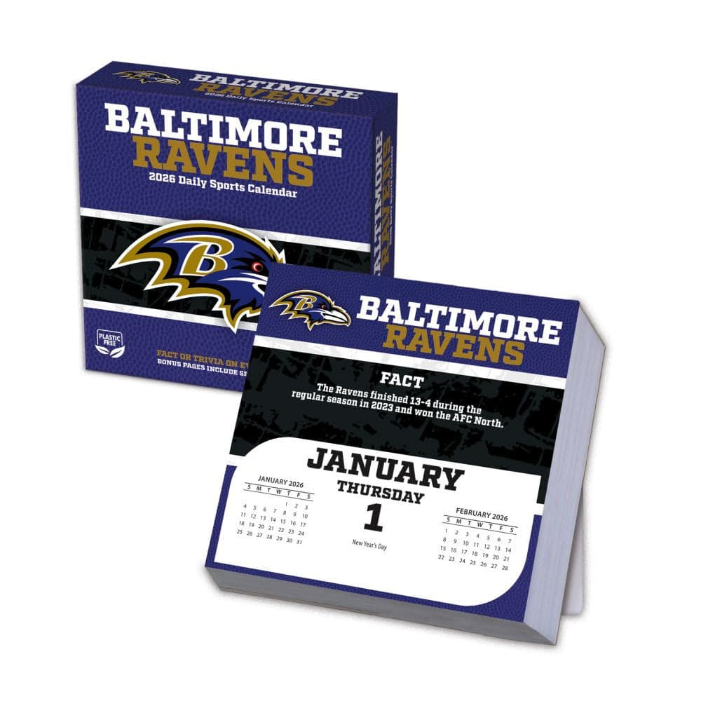 NFL Baltimore Ravens 2026 Desk Calendar Main Product Image