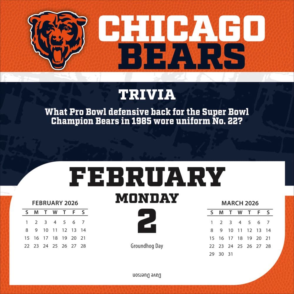 NFL Chicago Bears 2026 Desk Calendar Third Alternate Image