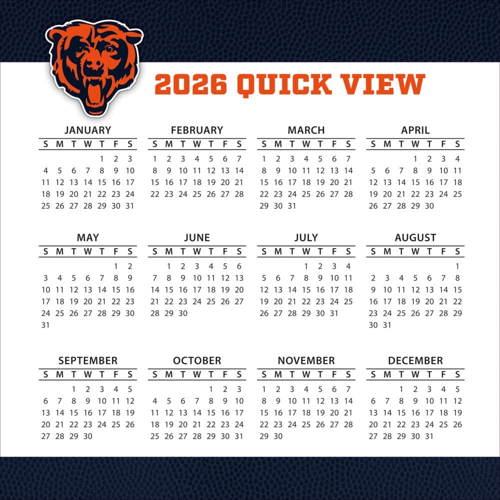 NFL Chicago Bears 2026 Desk Calendar Fourth Alternate Image