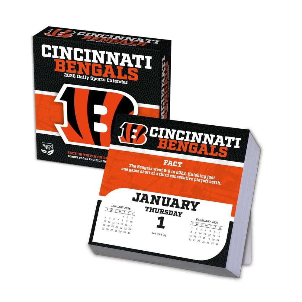 NFL Cincinnati Bengals 2026 Desk Calendar Main Product Image
