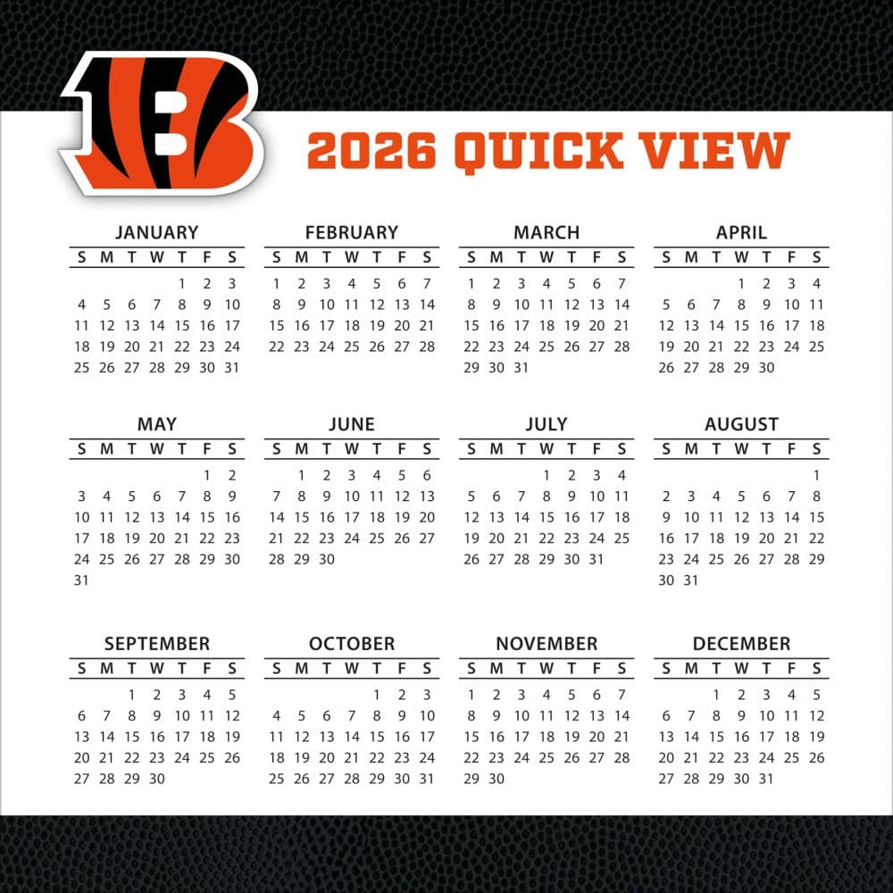 NFL Cincinnati Bengals 2026 Desk Calendar Fourth Alternate Image
