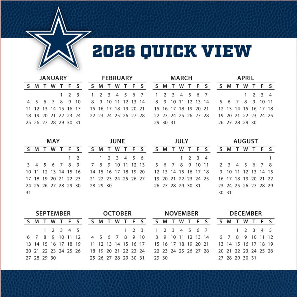NFL Dallas Cowboys 2026 Desk Calendar Fourth Alternate Image