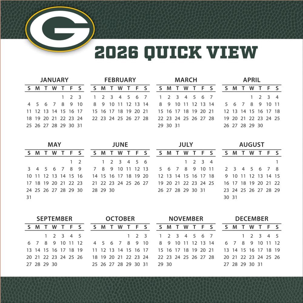 NFL Green Bay Packers 2026 Desk Calendar Fourth Alternate Image