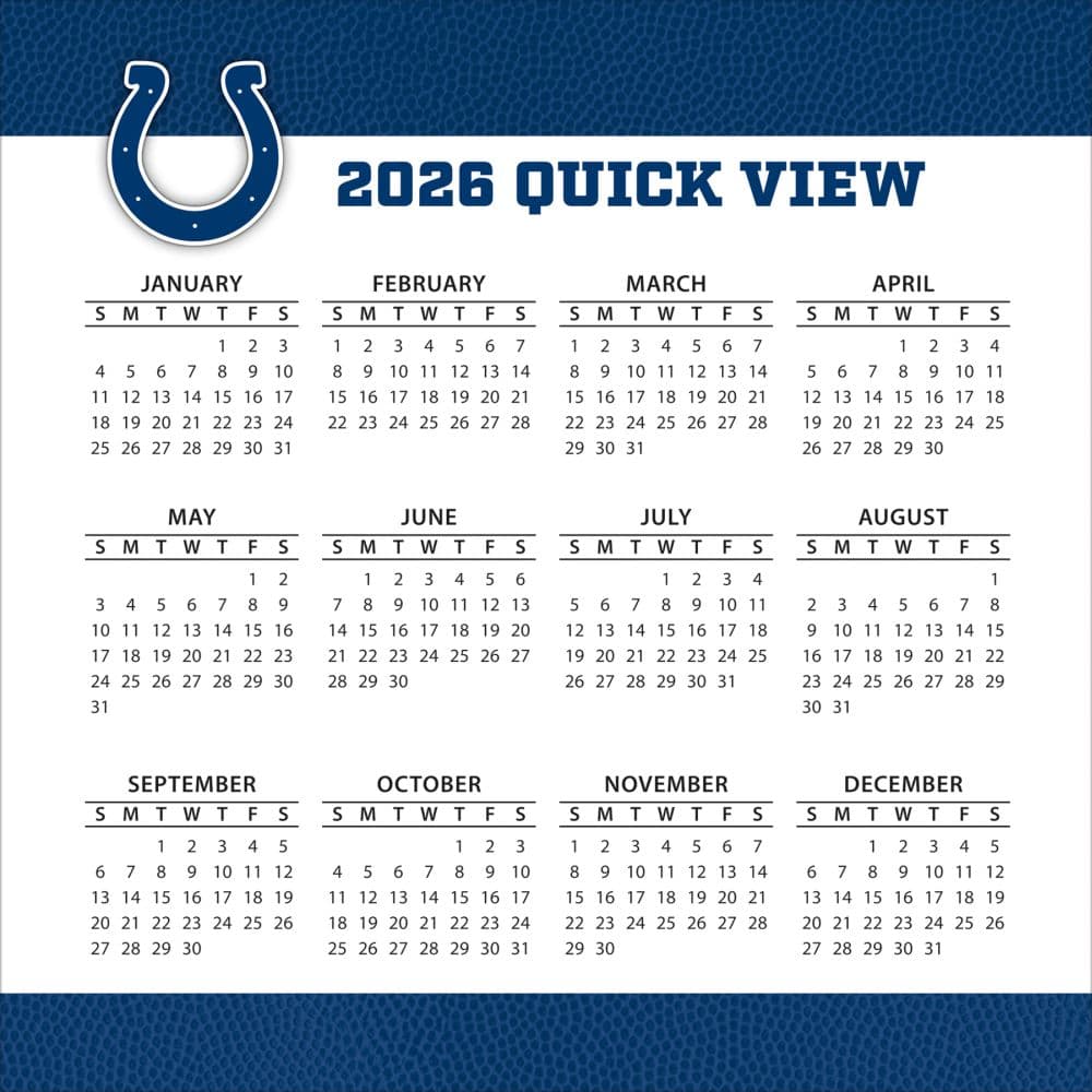 NFL Indianapolis Colts 2026 Desk Calendar Fourth Alternate Image