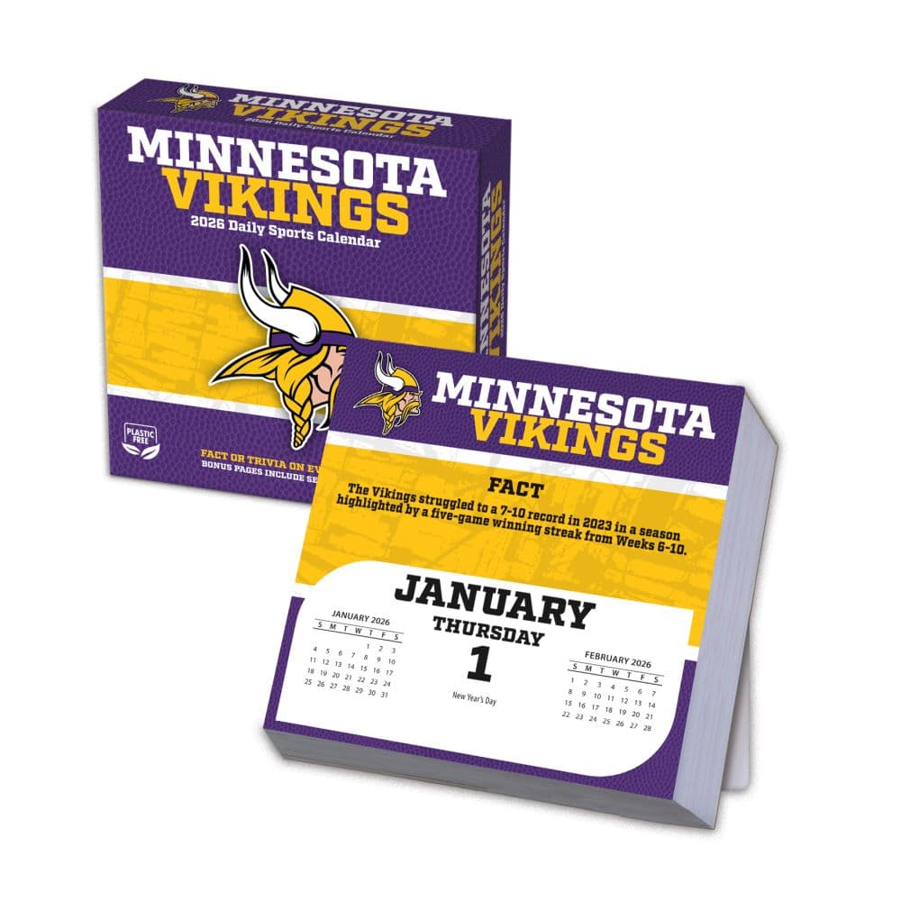 NFL Minnesota Vikings 2026 Desk Calendar Main Product Image