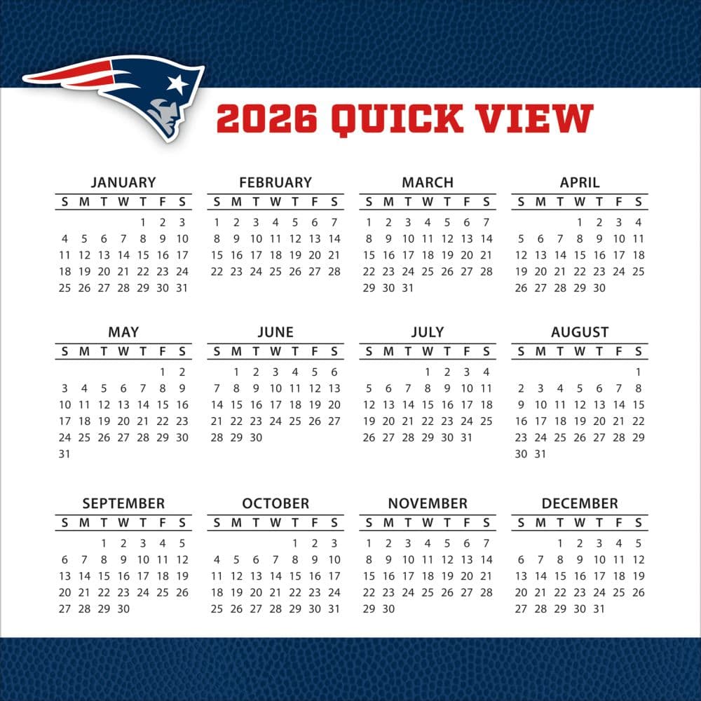 NFL New England Patriots 2026 Desk Calendar Fourth Alternate Image