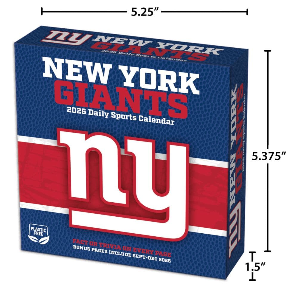 NFL New York Giants 2026 Desk Calendar Fifth Alternate Image