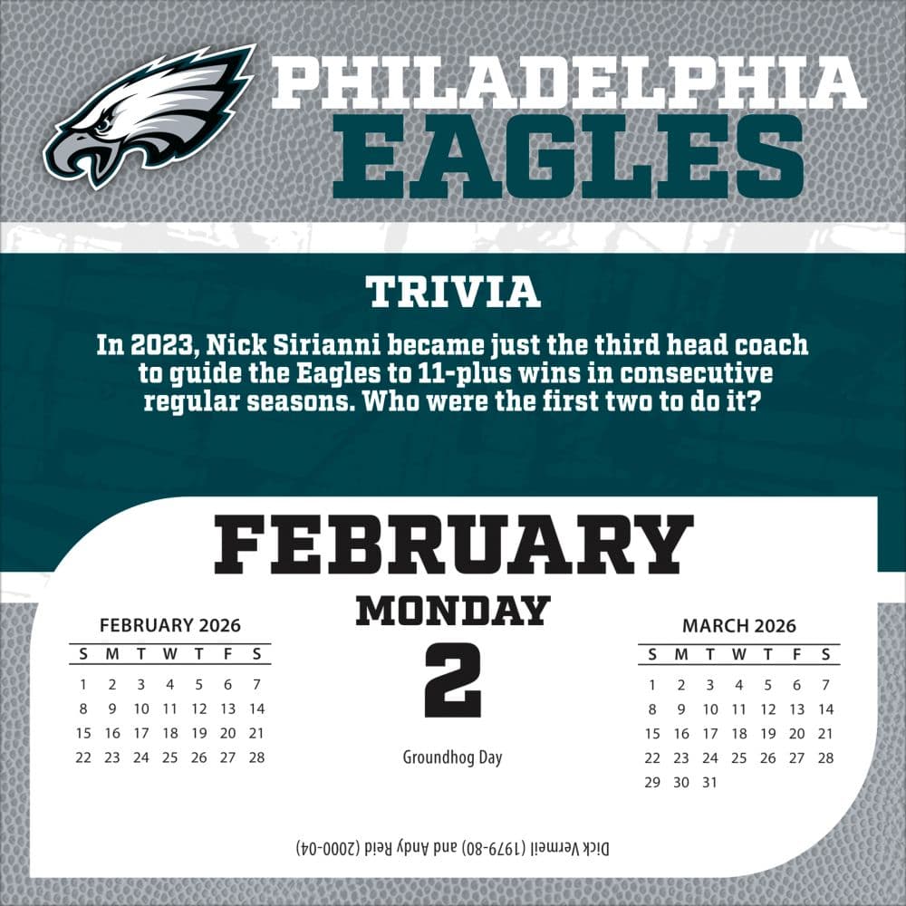 NFL Philadelphia Eagles 2026 Desk Calendar Third Alternate Image