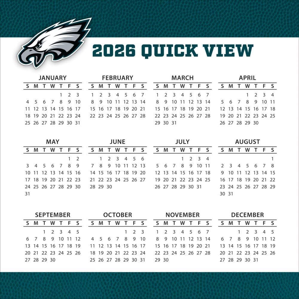 NFL Philadelphia Eagles 2026 Desk Calendar Fourth Alternate Image