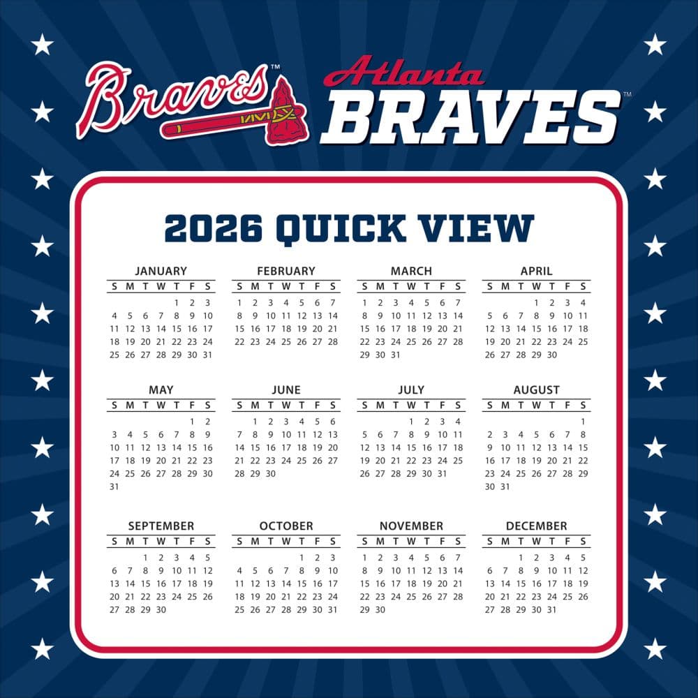 MLB Atlanta Braves 2026 Desk Calendar Fourth Alternate Image