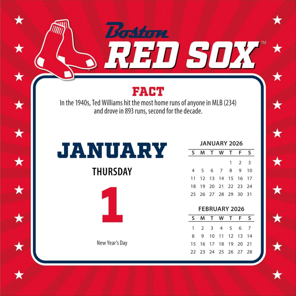 MLB Boston Red Sox 2026 Desk Calendar Second Alternate Image