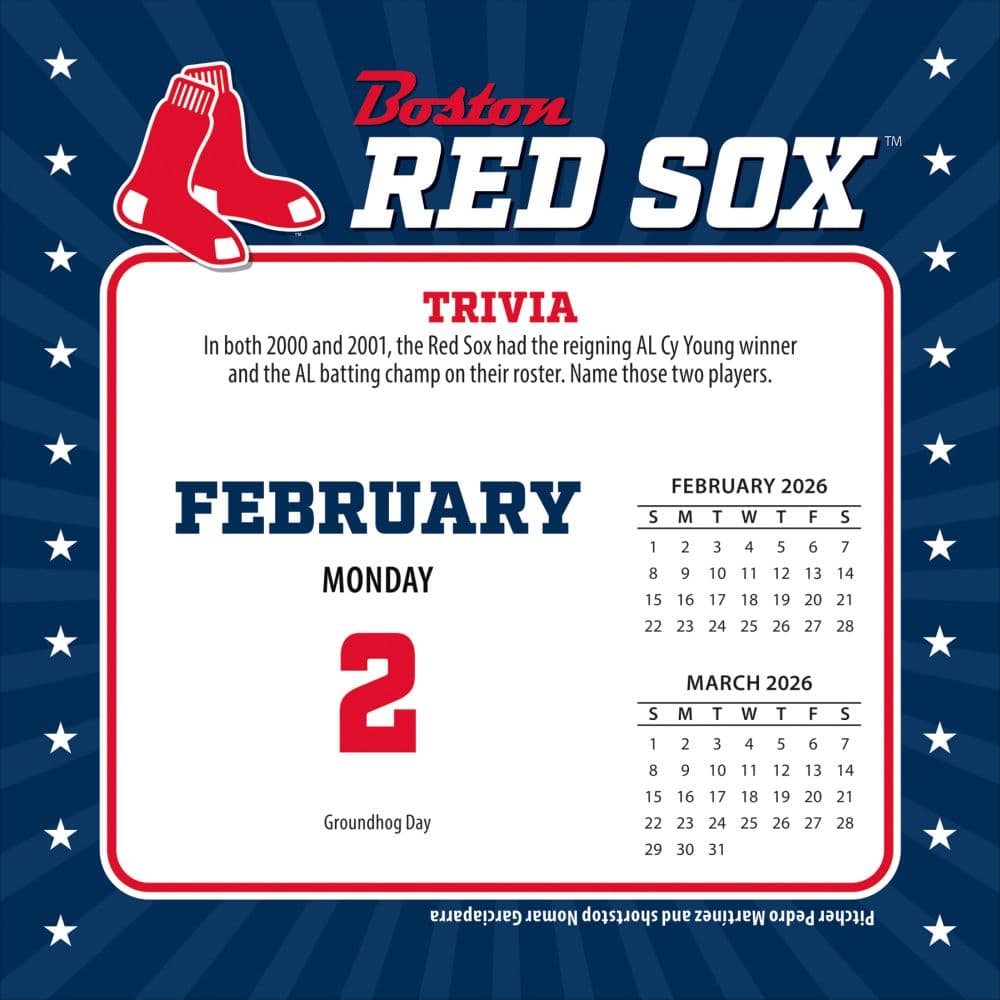 MLB Boston Red Sox 2026 Desk Calendar Third Alternate Image