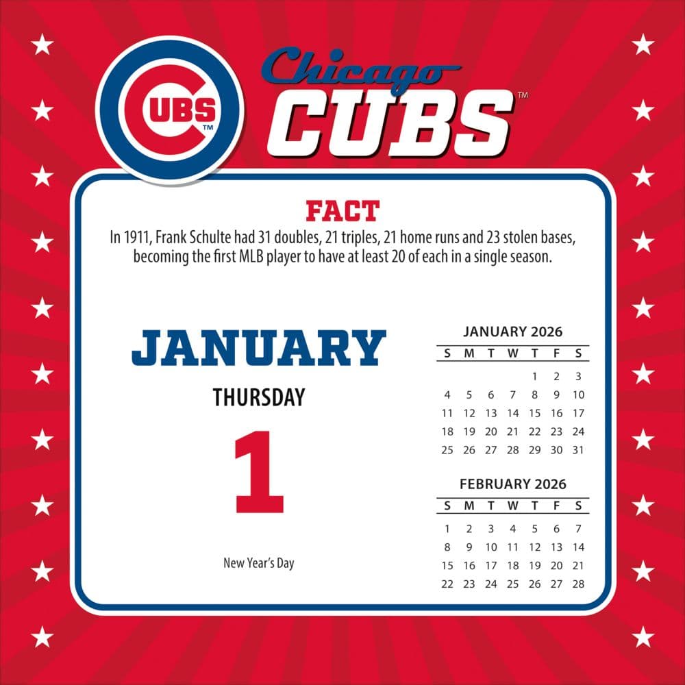 MLB Chicago Cubs 2026 Desk Calendar Second Alternate Image