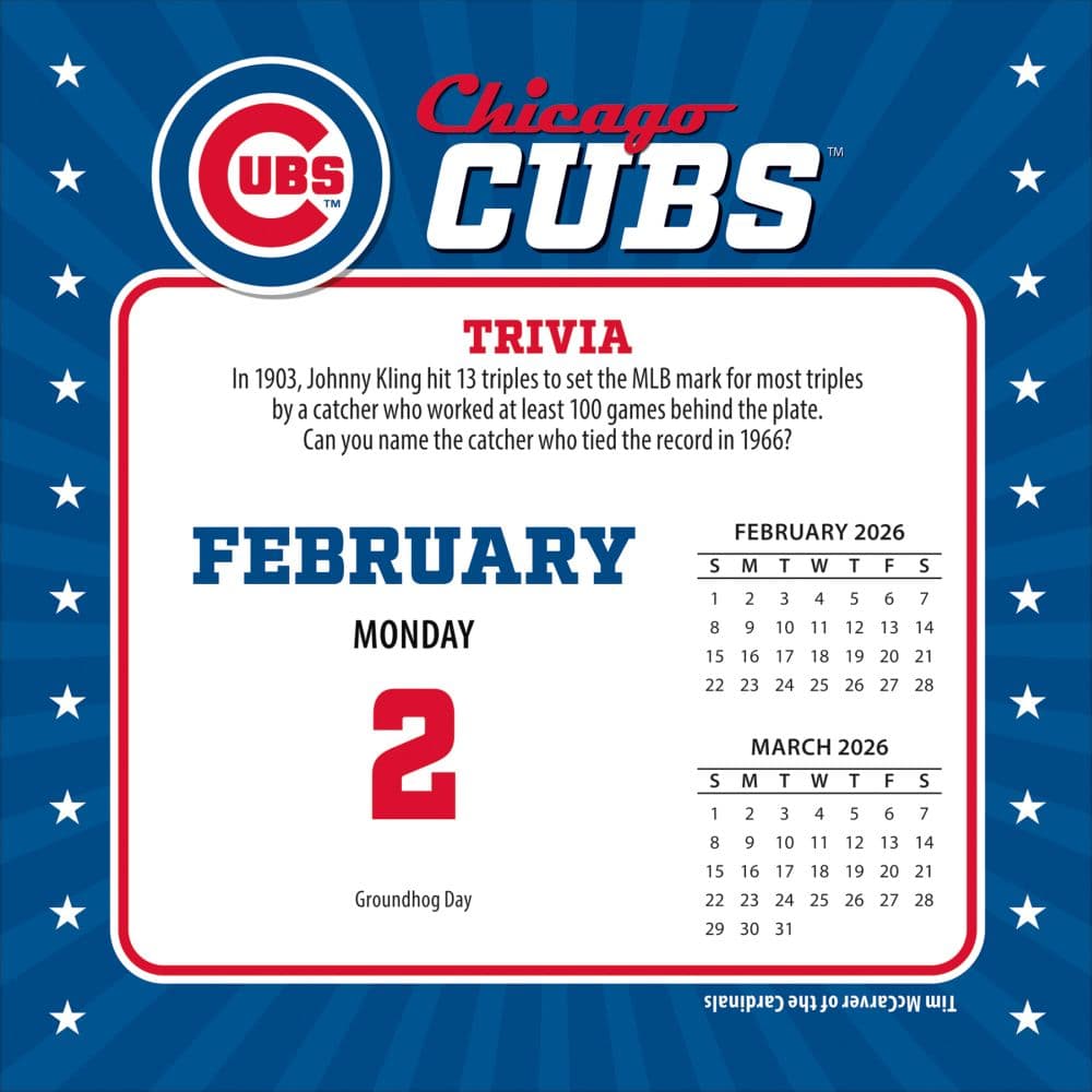 MLB Chicago Cubs 2026 Desk Calendar Third Alternate Image