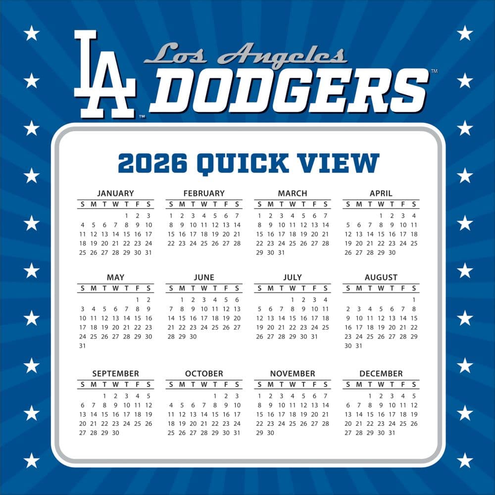 MLB Los Angeles Dodgers 2026 Desk Calendar Fourth Alternate Image