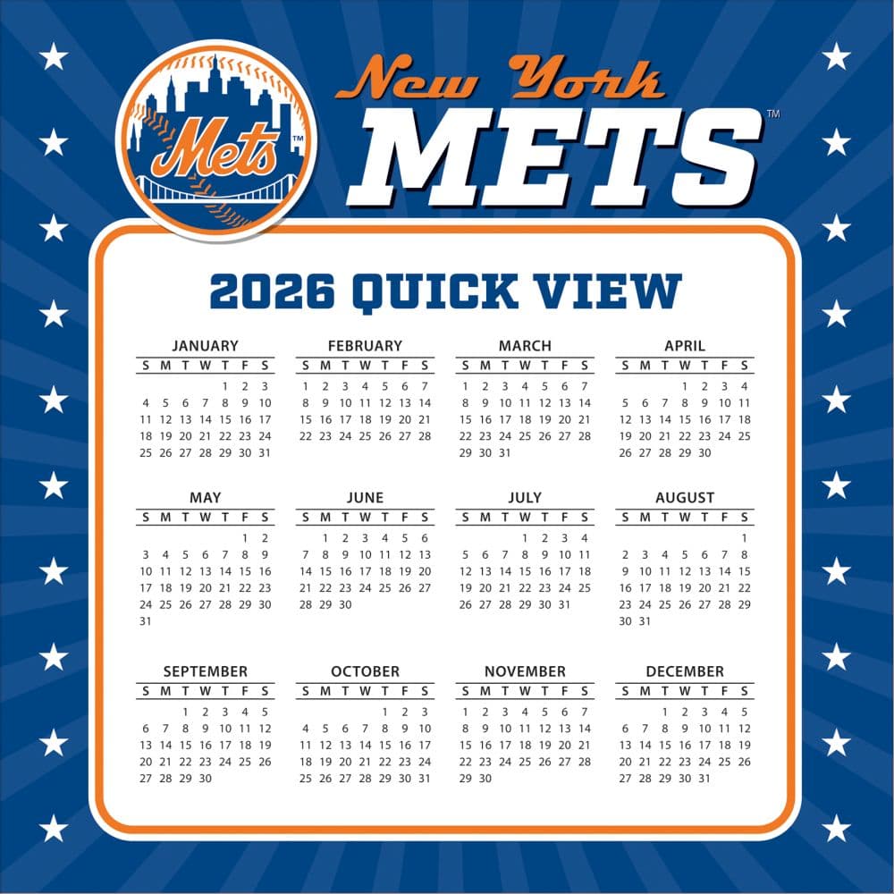 MLB New York Mets 2026 Desk Calendar Fourth Alternate Image