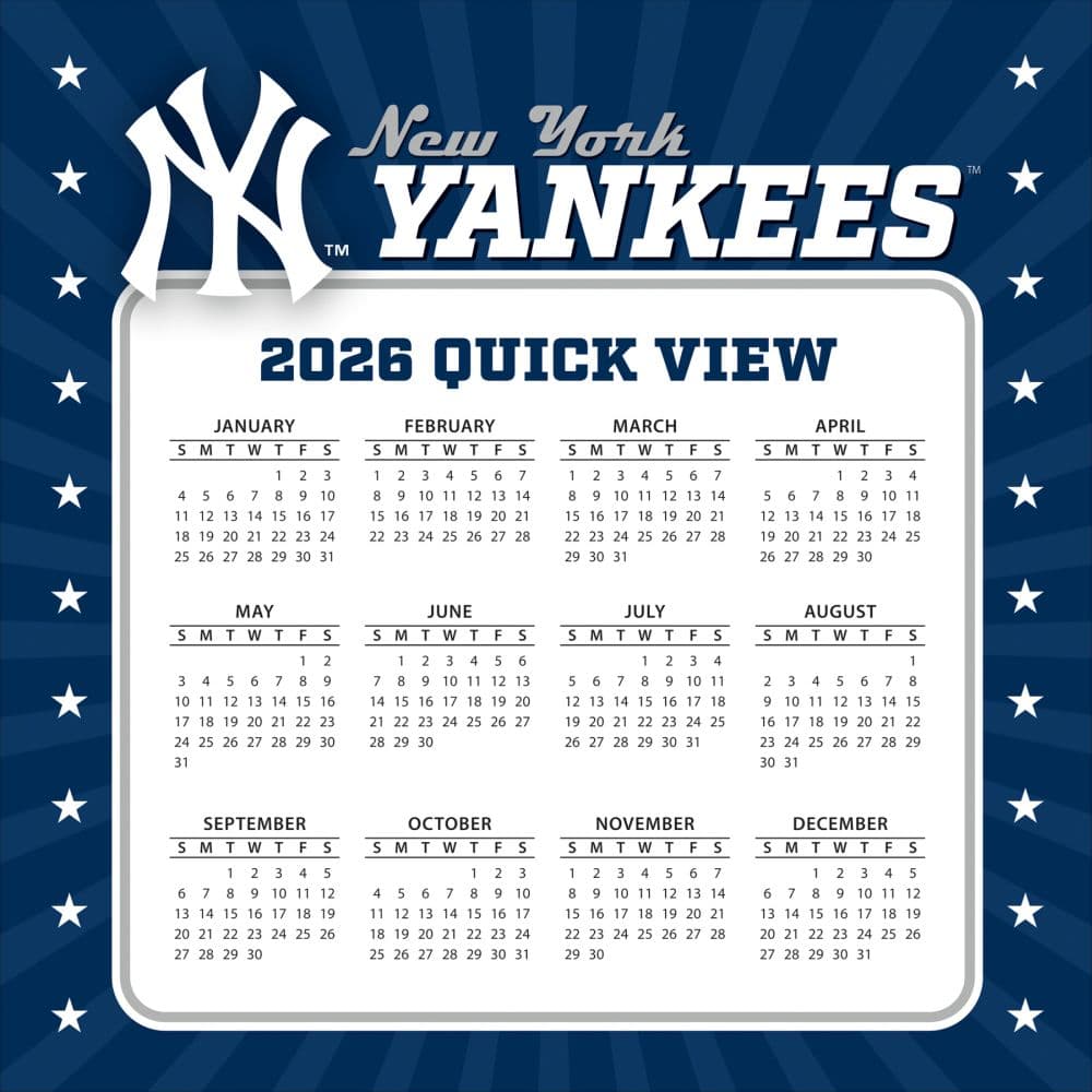 MLB New York Yankees 2026 Desk Calendar Fourth Alternate Image