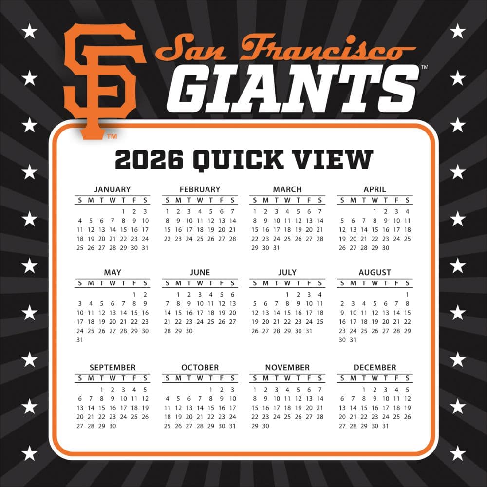 MLB San Francisco Giants 2026 Desk Calendar Fourth Alternate Image