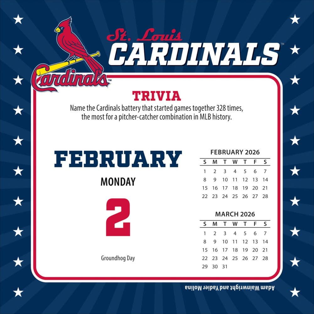 MLB St Louis Cardinals 2026 Desk Calendar Third Alternate Image