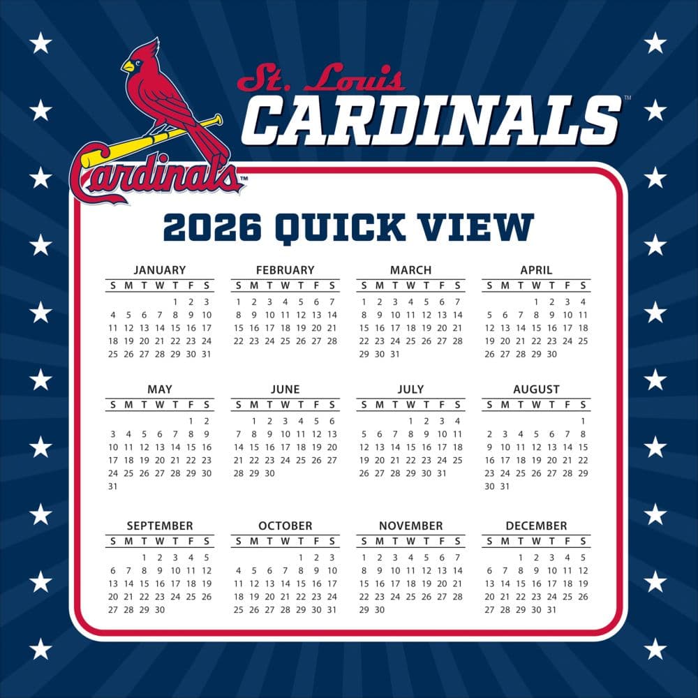 MLB St Louis Cardinals 2026 Desk Calendar Fourth Alternate Image