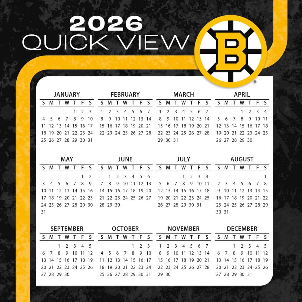 NHL Boston Bruins 2026 Desk Calendar Fourth Alternate Image