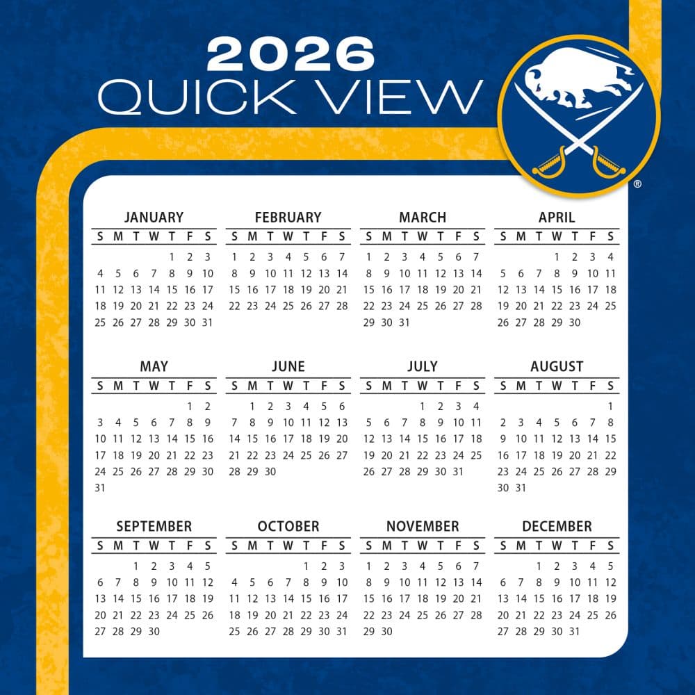 NHL Buffalo Sabres 2026 Desk Calendar Fourth Alternate Image