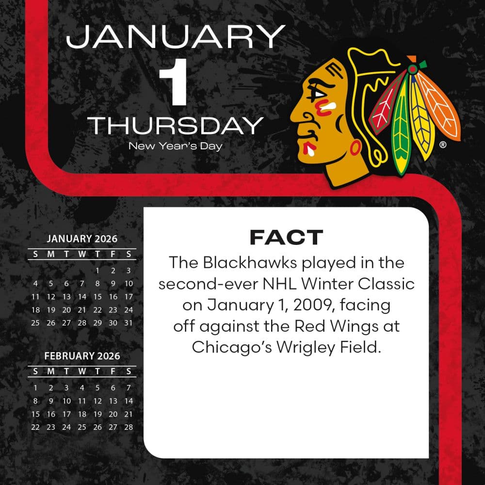 NHL Chicago Blackhawks 2026 Desk Calendar Second Alternate Image