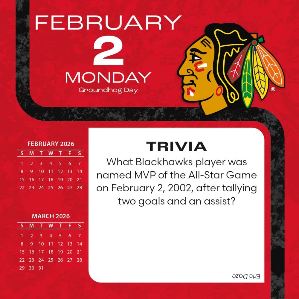 NHL Chicago Blackhawks 2026 Desk Calendar Third Alternate Image