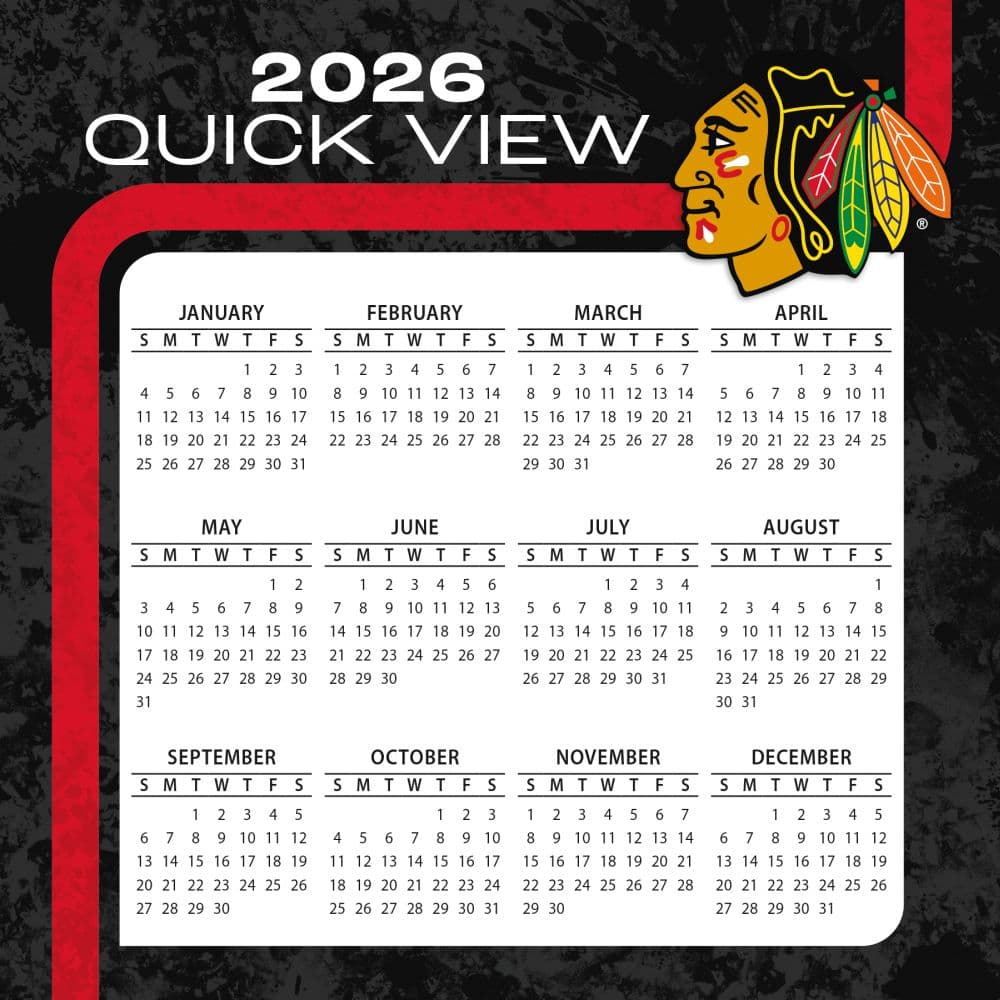 NHL Chicago Blackhawks 2026 Desk Calendar Fourth Alternate Image