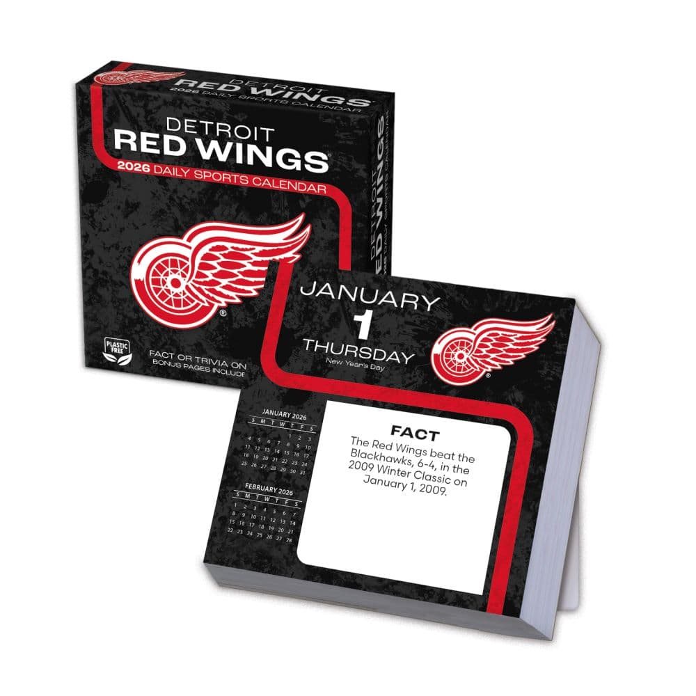 NHL Detroit Red Wings 2026 Desk Calendar Main Product Image