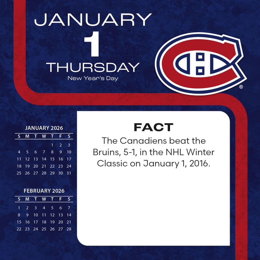 NHL Montreal Canadiens 2026 Desk Calendar Second Alternate Image